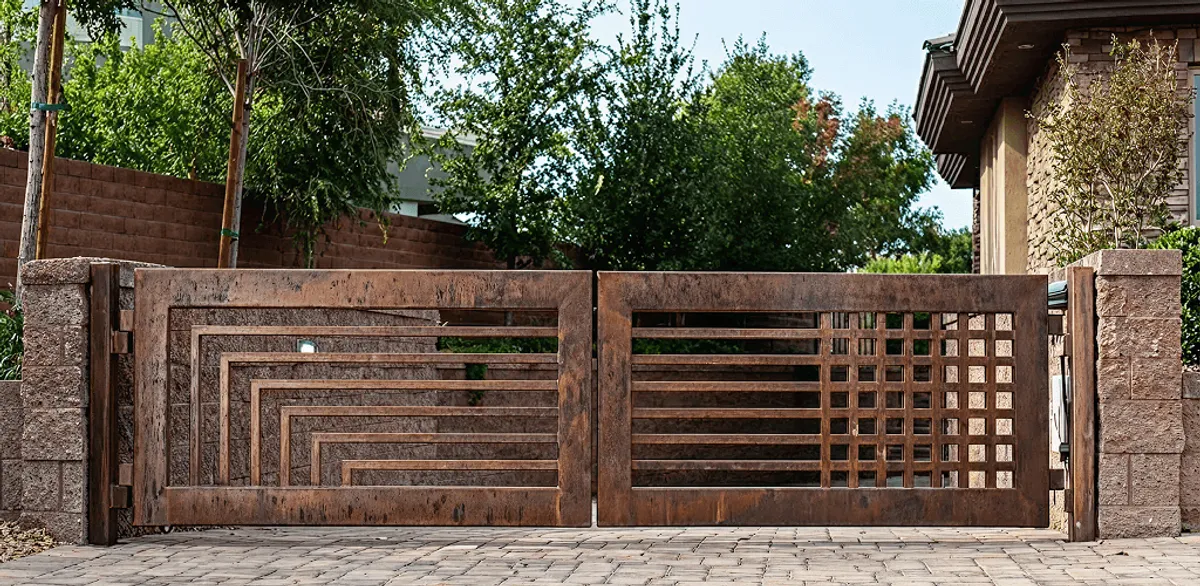 Custom driveway gate installation for a home entrance in Fargo, ND